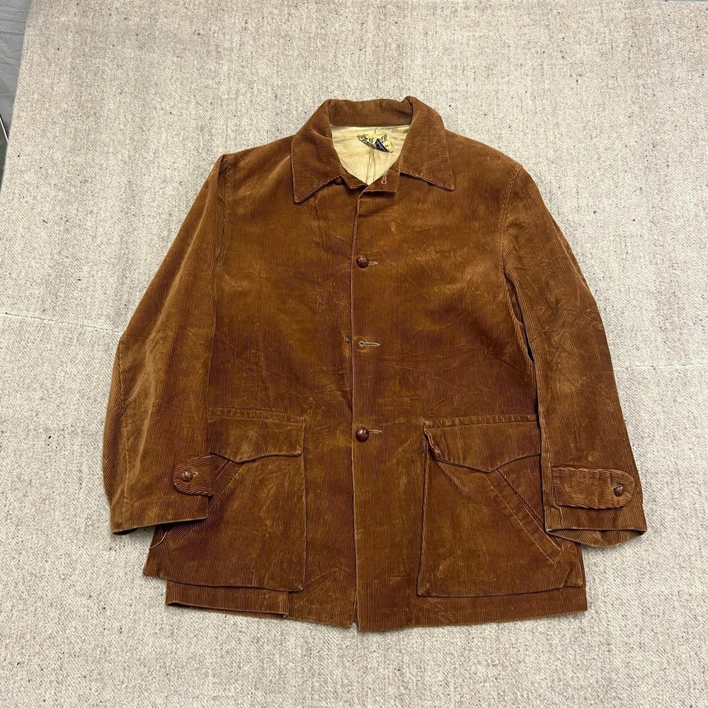 Vintage Defender Corduroy Jacket Mens Medium Brown 1950s USA Blazer